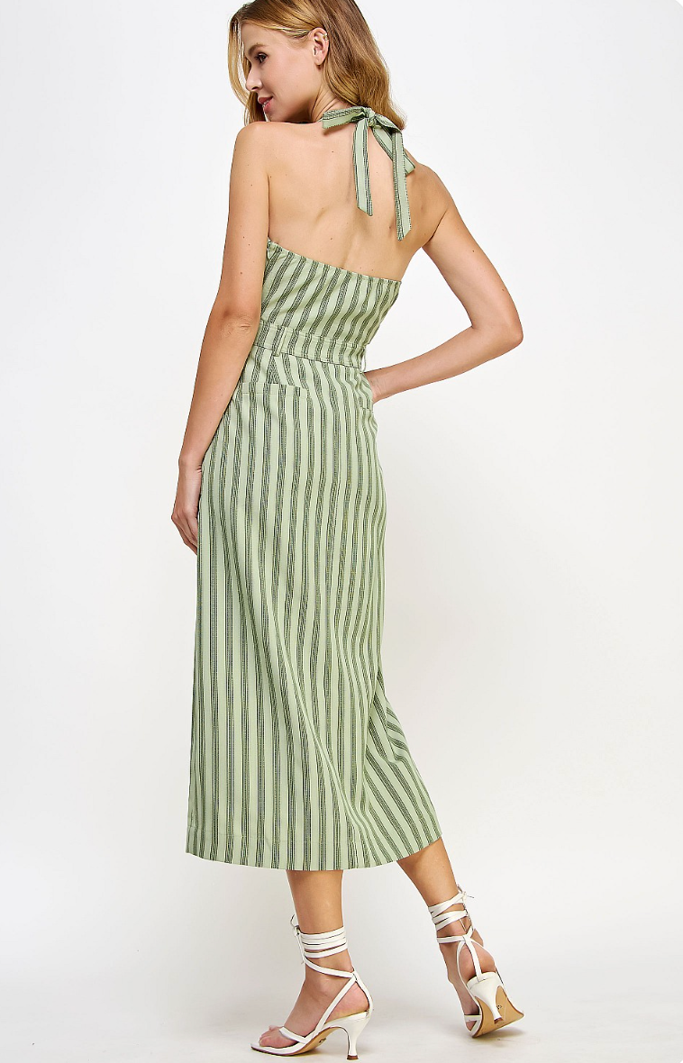 Halter Olive Neck Dress